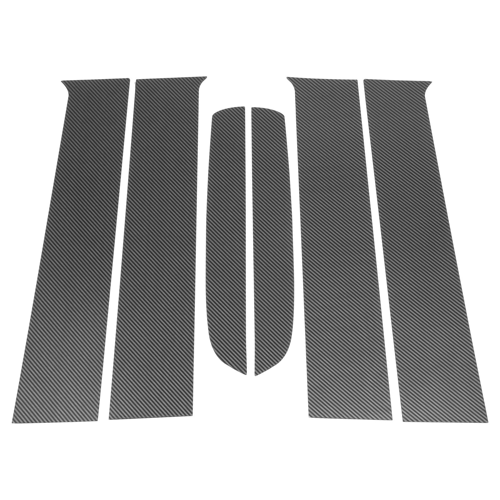 Set of 6 Door Pillar Window Trim for Ford Ranger (Carbon Fiber)