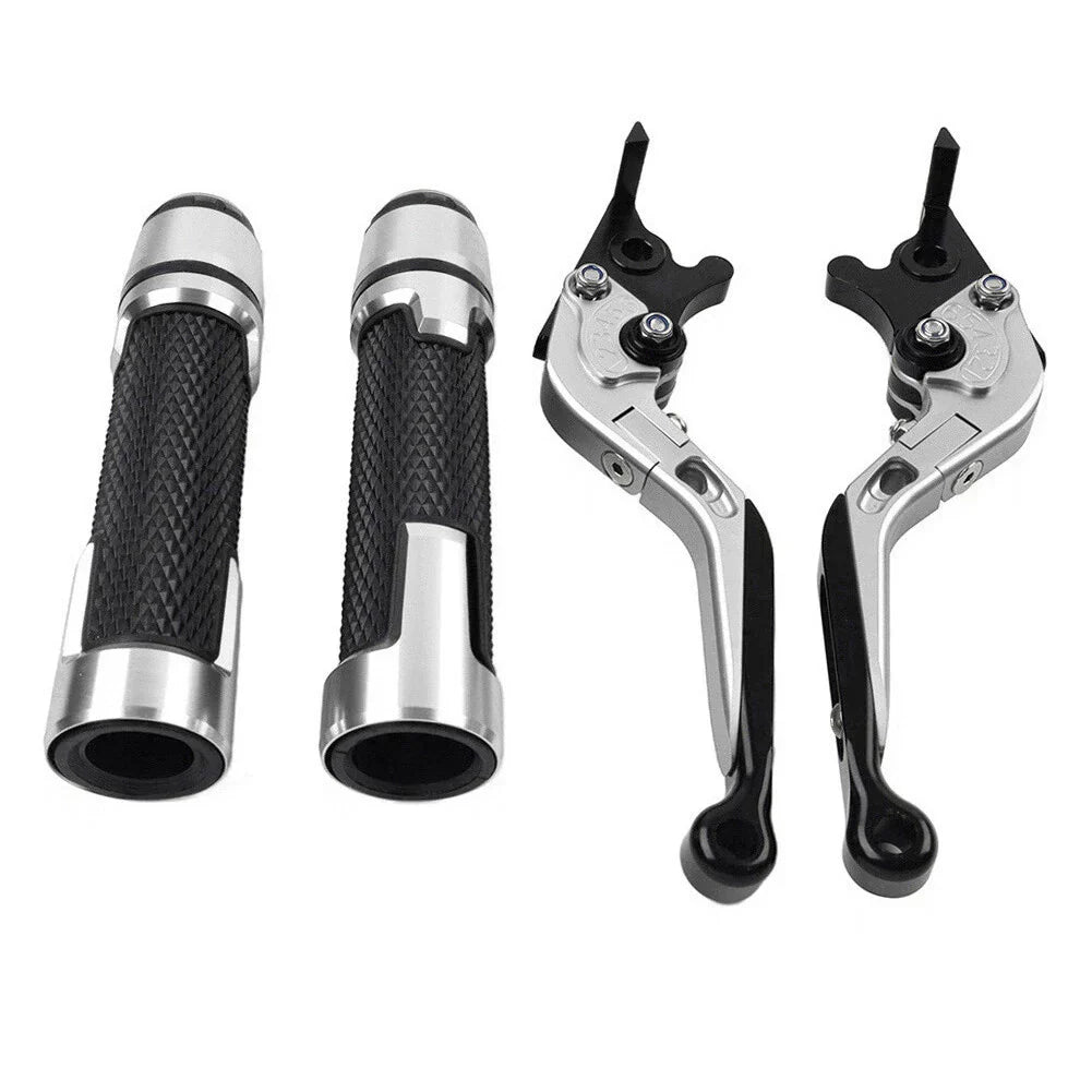 Silver Extendable Brake Clutch Levers Grips Set for Suzuki GSX1400 (2001-2008)