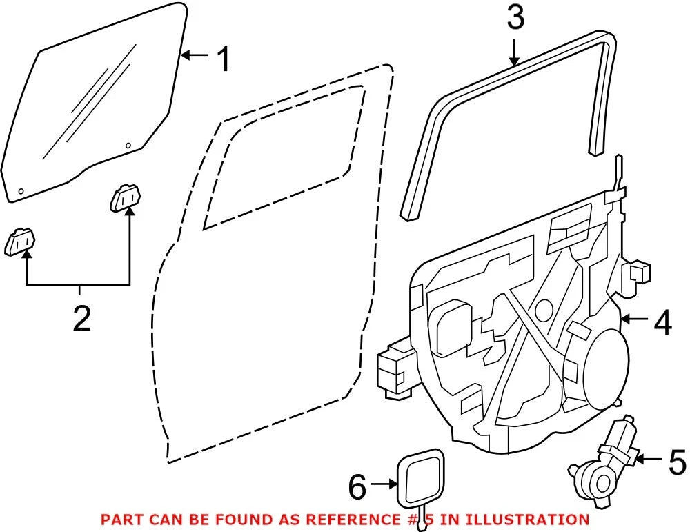 OEM Rear Passenger Right Power Window Motor for Dodge Ram 1500 (2002–2008)