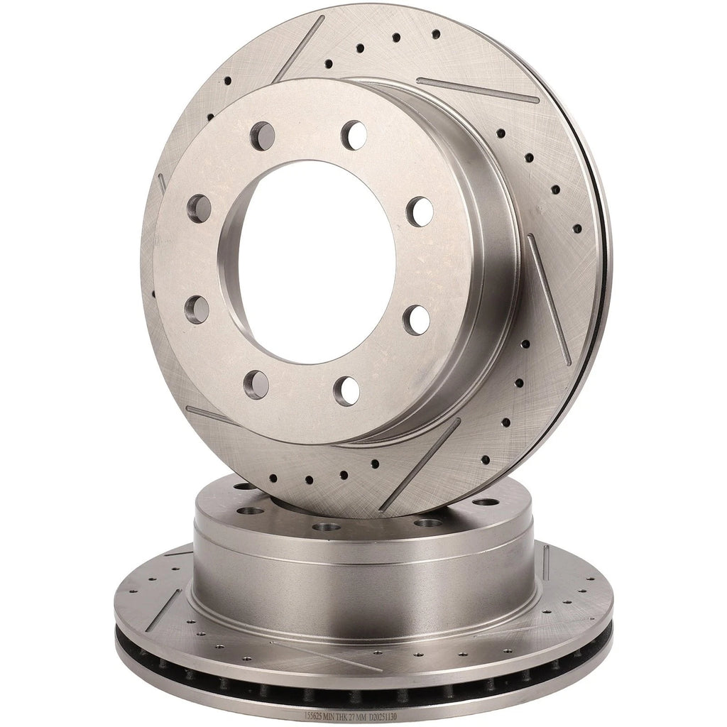 Rear Drilled Slotted Brake Rotors for Chevrolet Silverado 2500, GMC Yukon XL 2500