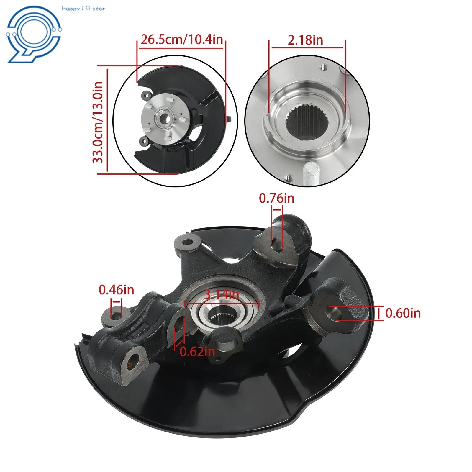 2X Front Wheel Bearing & Hub Assembly for Honda Pilot (2005-2008)