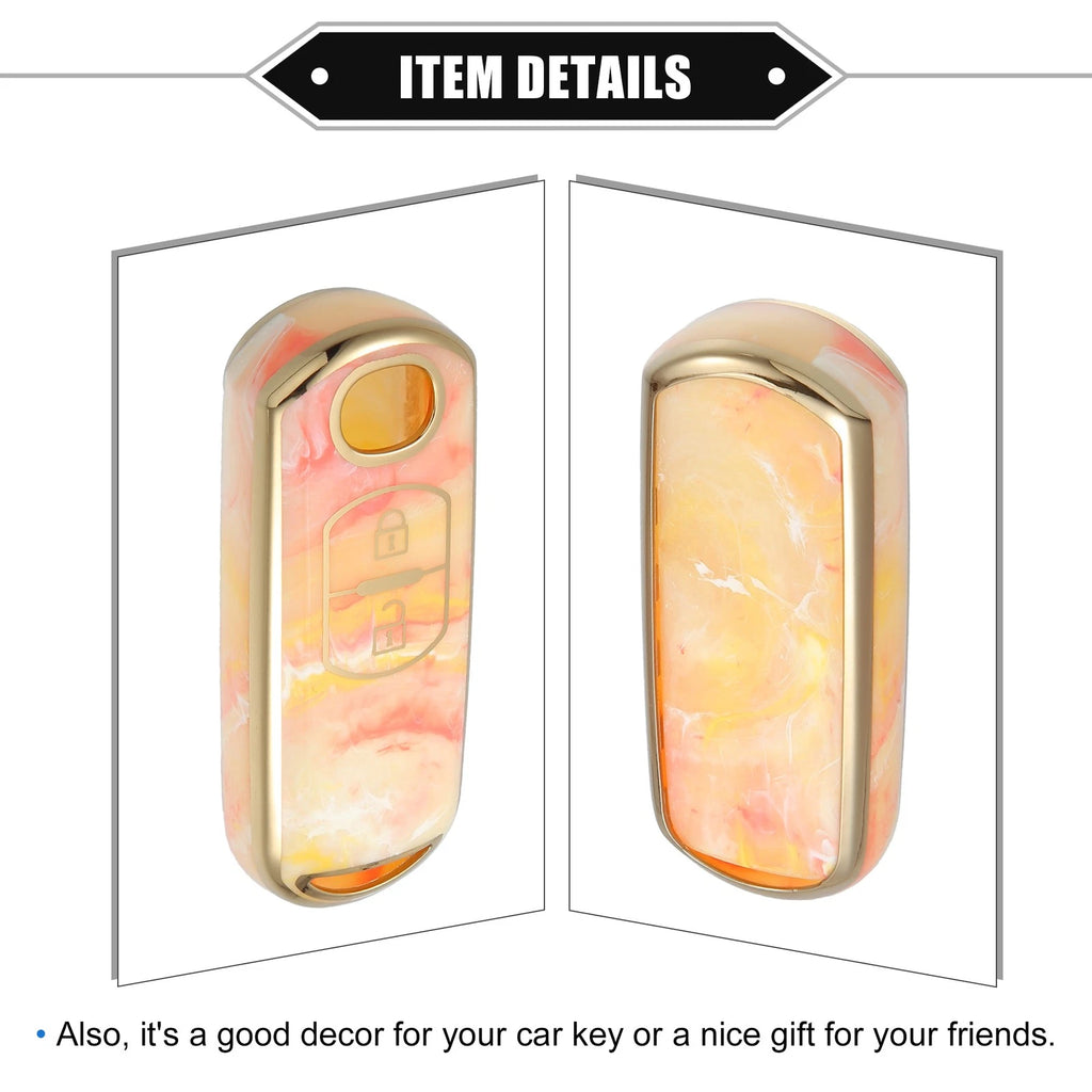 2 Buttons Remote Smart Key Fob Cover Case for Mazda CX-3, CX-4, CX-5 (2016–2021) TPU Orange