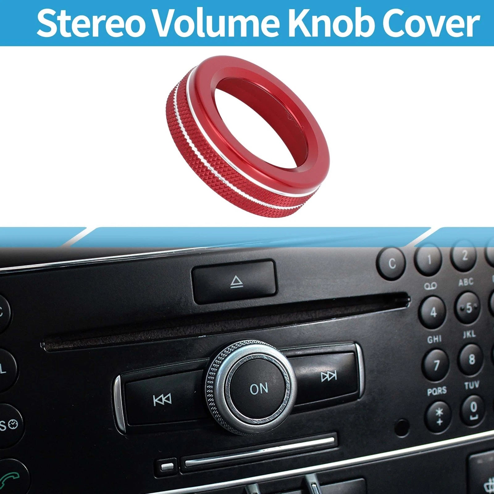 Tune Knob Cover for Mercedes Benz A B C E S CLA GLA (1 Pc, Red)