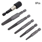 6Pcs Stud Screw Extractor Remover Set for Broken Damaged Pipes & Bolts
