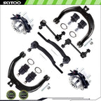 12PC Kit for Buick Chevrolet Front Wheel Bearing Upper Control Arm Tie Rod
