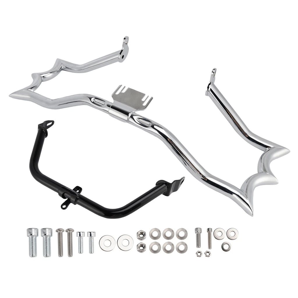 Engine Guard Crash Bar & Fairing Bracket Kit Chrome for Harley Touring Road King (2014–2023)