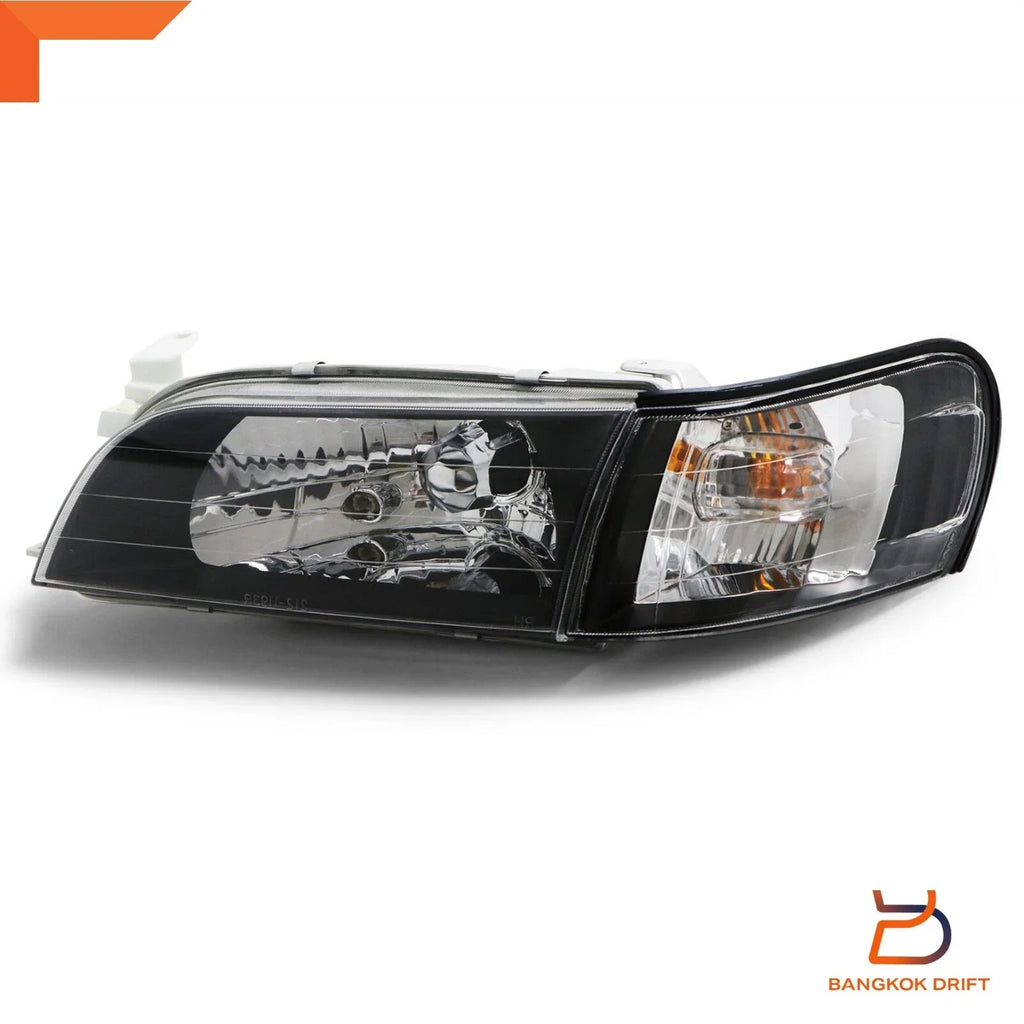 Crystal Black Headlight Lamp Set for Toyota Corolla (1992-1997)