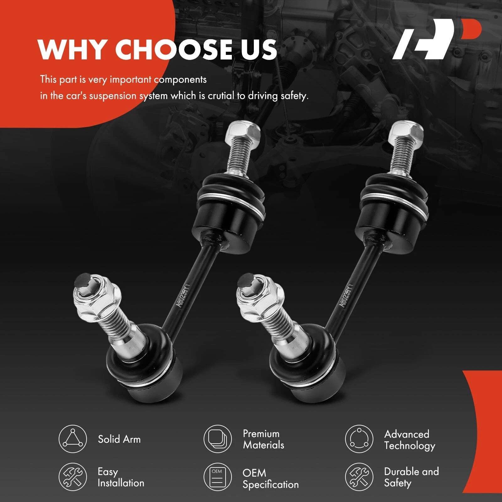 2X Front Sway Bar Link for Ford Expedition Lincoln Navigator (1997–2023)