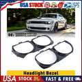 Pair Front Headlight Lamp Bezel Trim for Dodge Challenger (2015–2021)