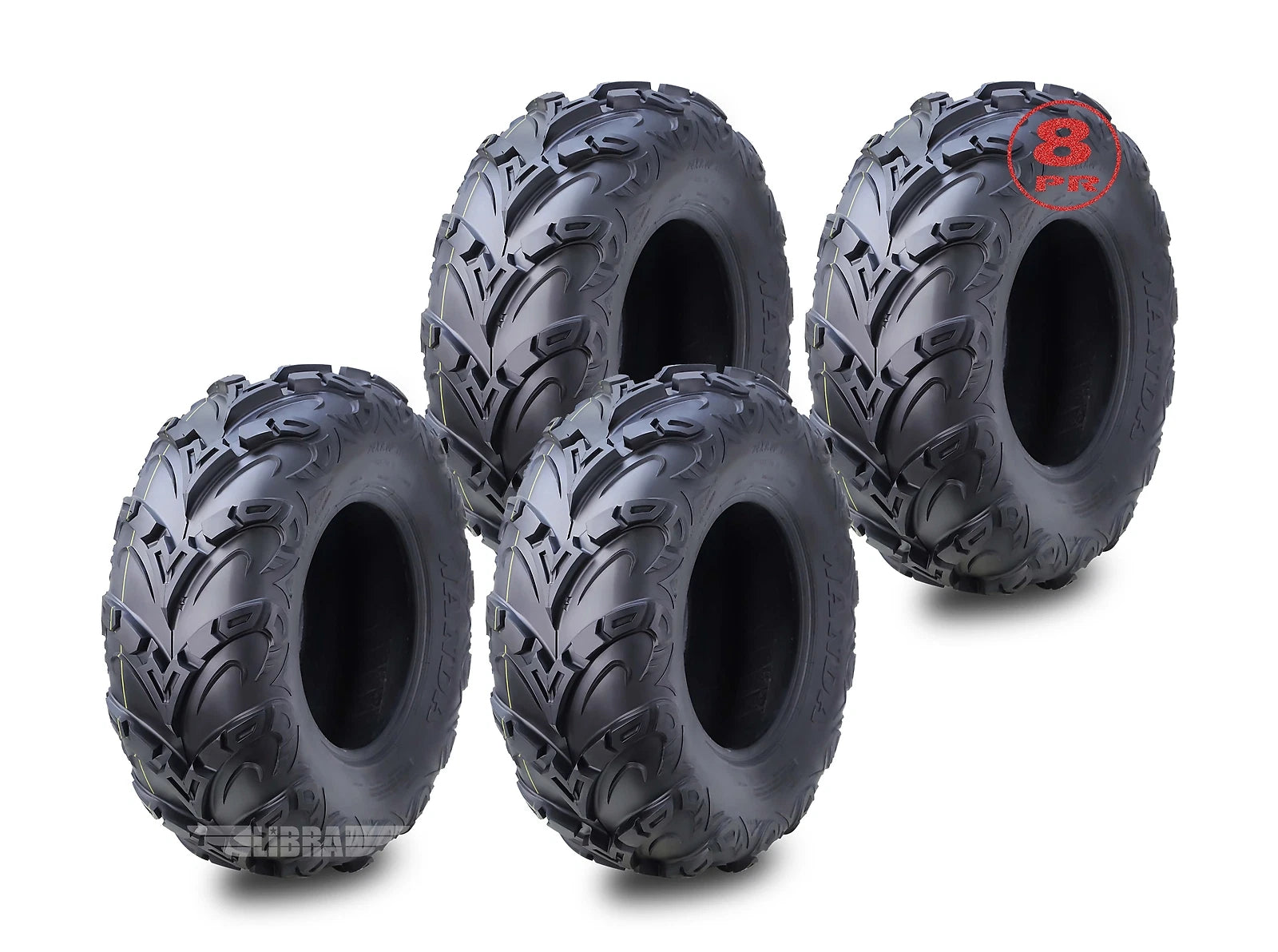 Set of 4 WANDA 8 Ply UTV ATV Tires 24x9-11 Mud Sling
