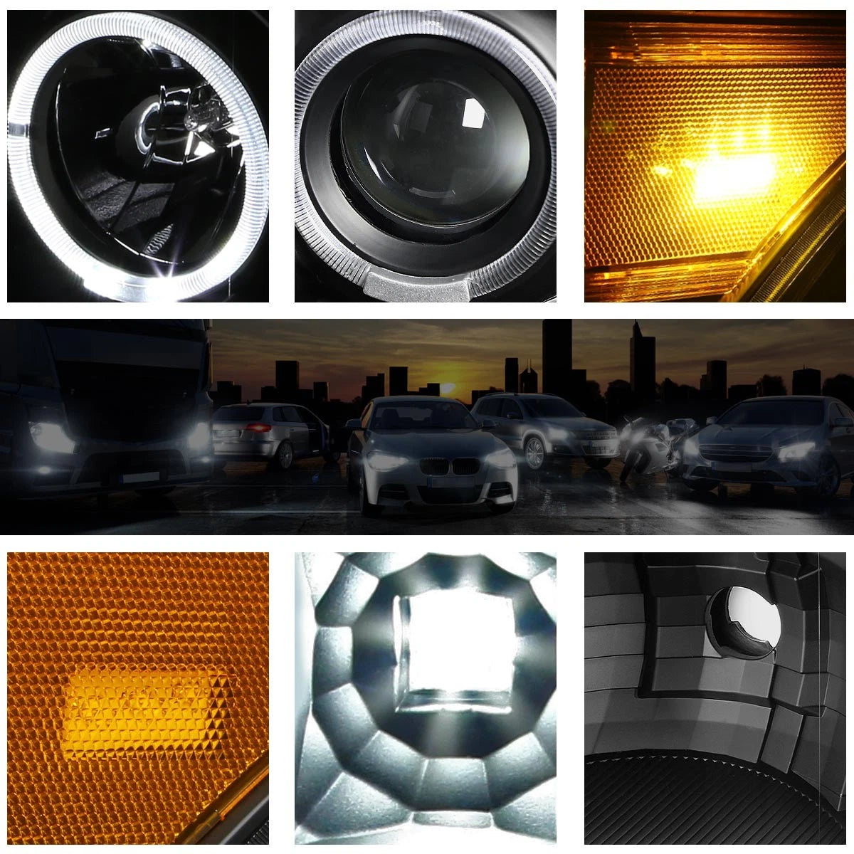 LED Halo Ring Projector Headlight for Ford Super Duty (2011–2016)