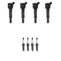 Set of 4 Ignition Coils & Denso Iridium Spark Plugs for Elantra Forte Soul (2011–2016)