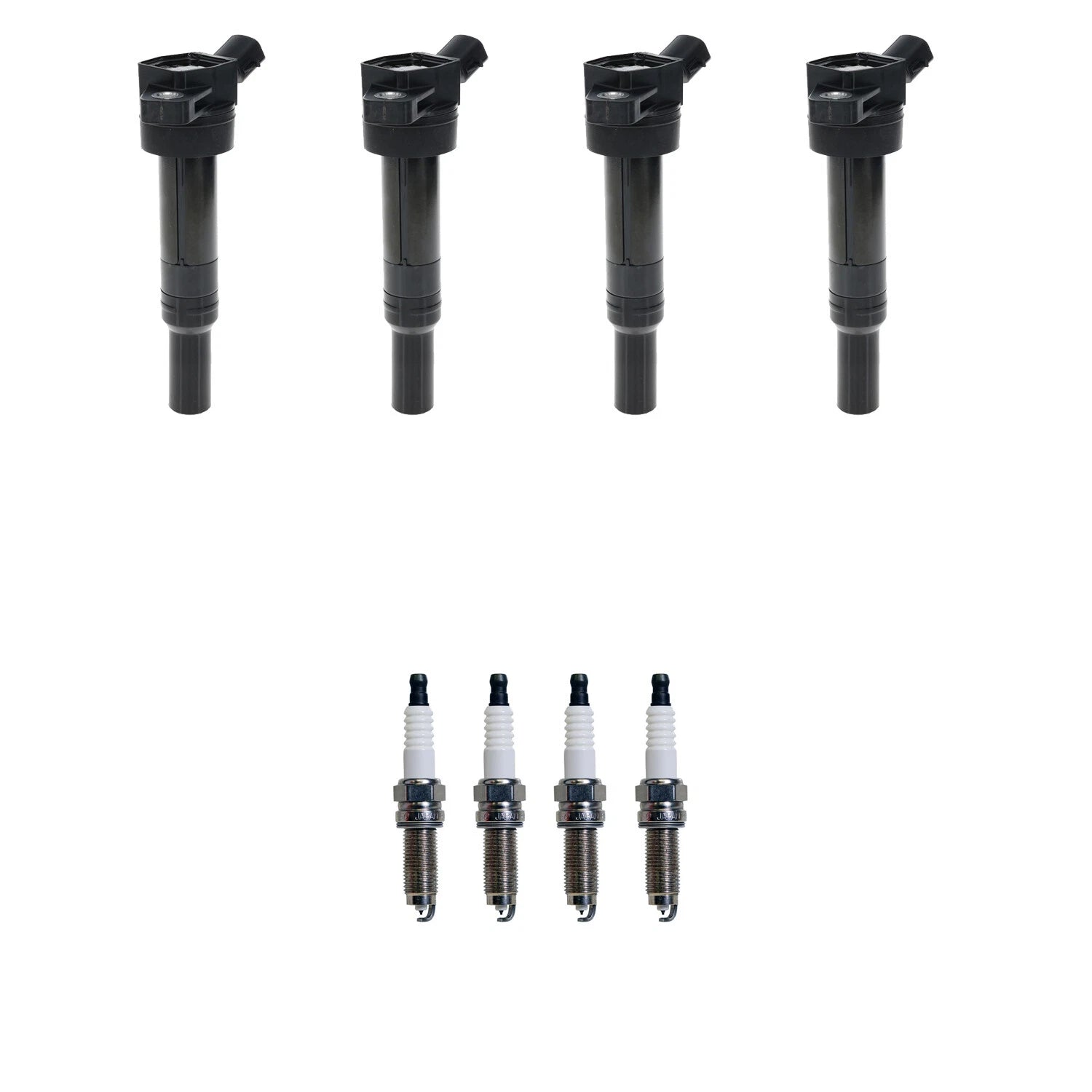 Set of 4 Ignition Coils & Denso Iridium Spark Plugs for Elantra Forte Soul (2011–2016)