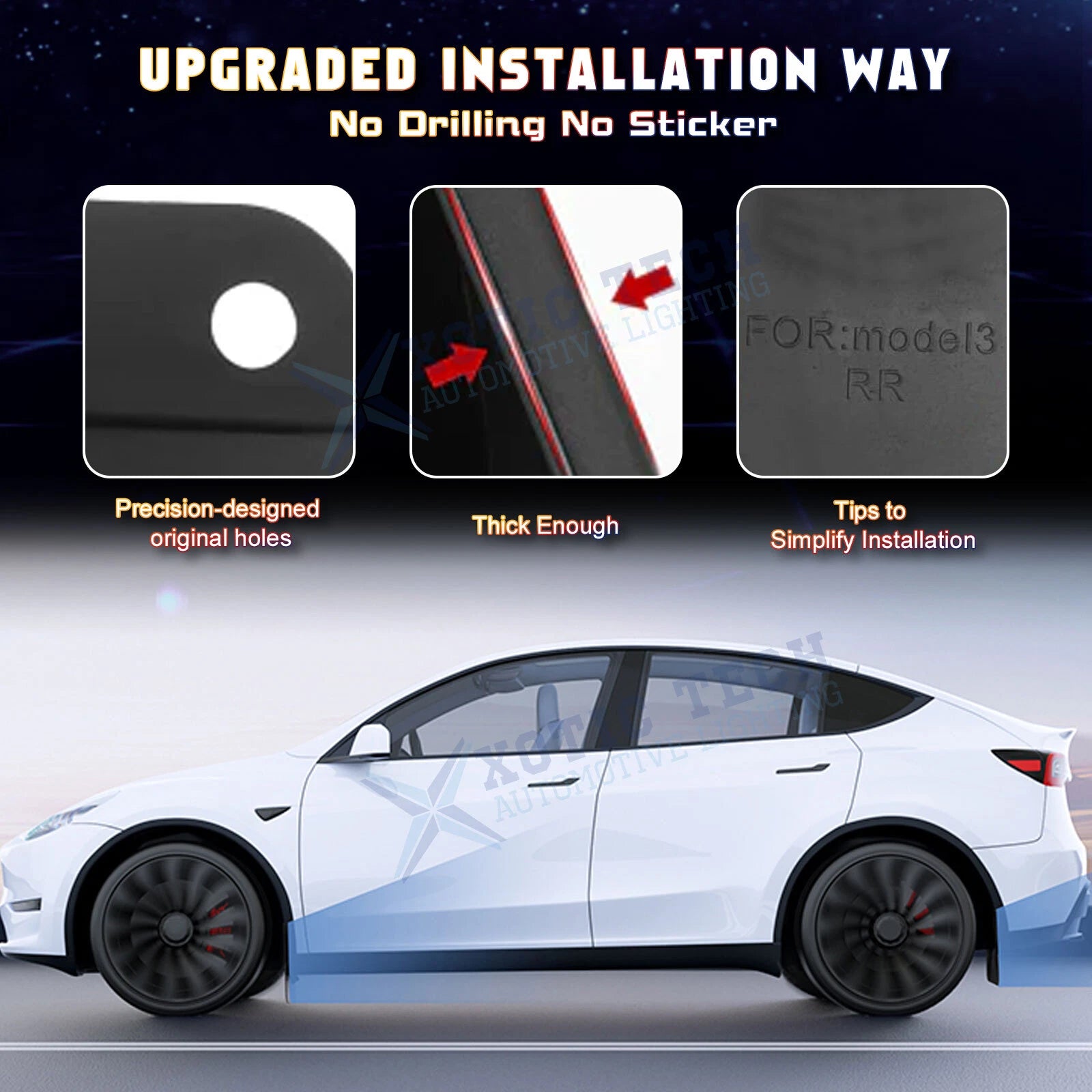 Mud Flaps Front Rear Splash Guards for Tesla Model 3 (2016-2023)