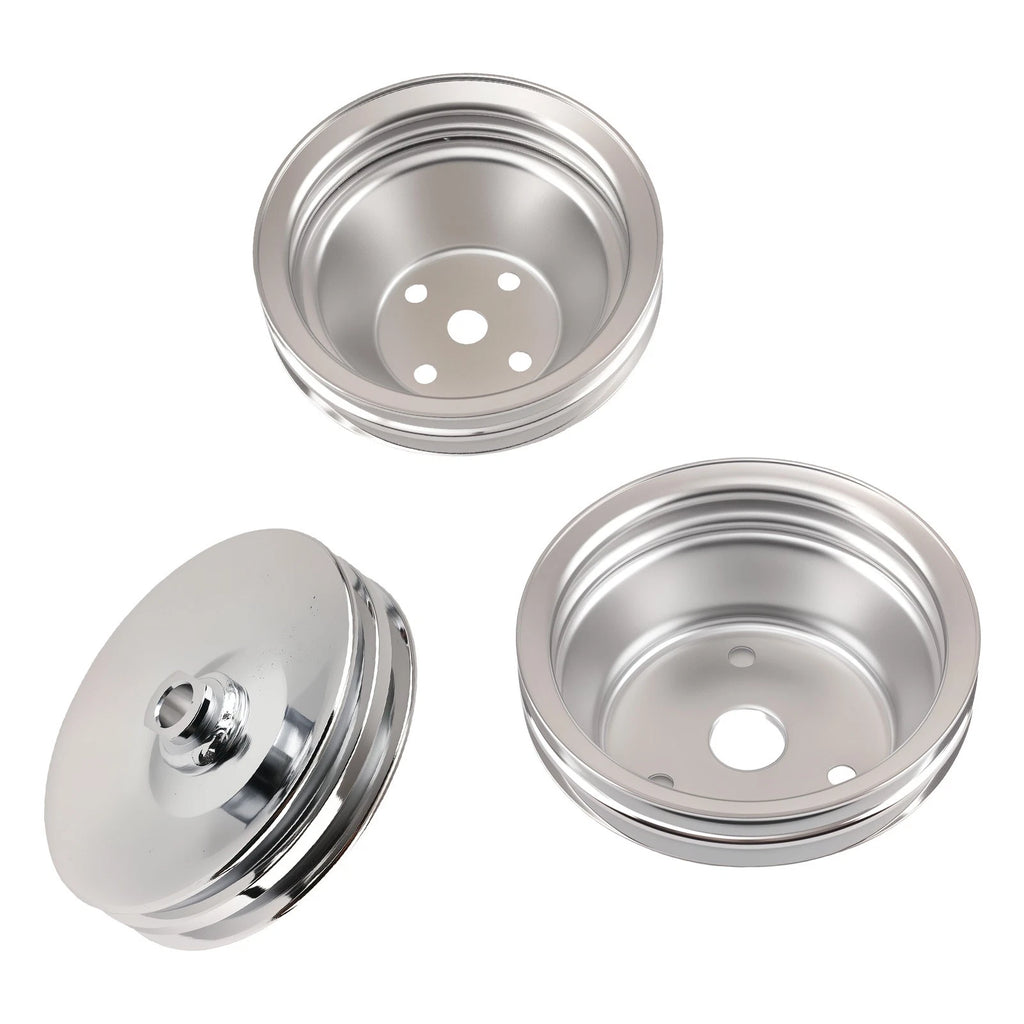 Long Water Pump Pulley for SBC Small Block Chevy 283-350 (1968–1986) 2 Groove