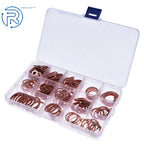 280 PCS Assorted Solid Copper Crush Washers Seal Kit for Various Models