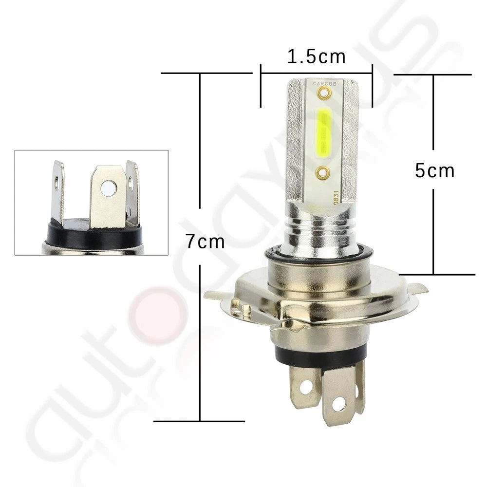 Set of 4 H4 9003 6000K White LED Headlight Bulbs for [Make Model]