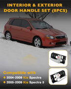 Set of 2 Interior Exterior Door Handles for Kia Spectra/Spectra5 (2004–2009)