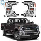Halogen Headlight Set for Ford F250 F350 SuperDuty (2020–2022) Chrome Housing