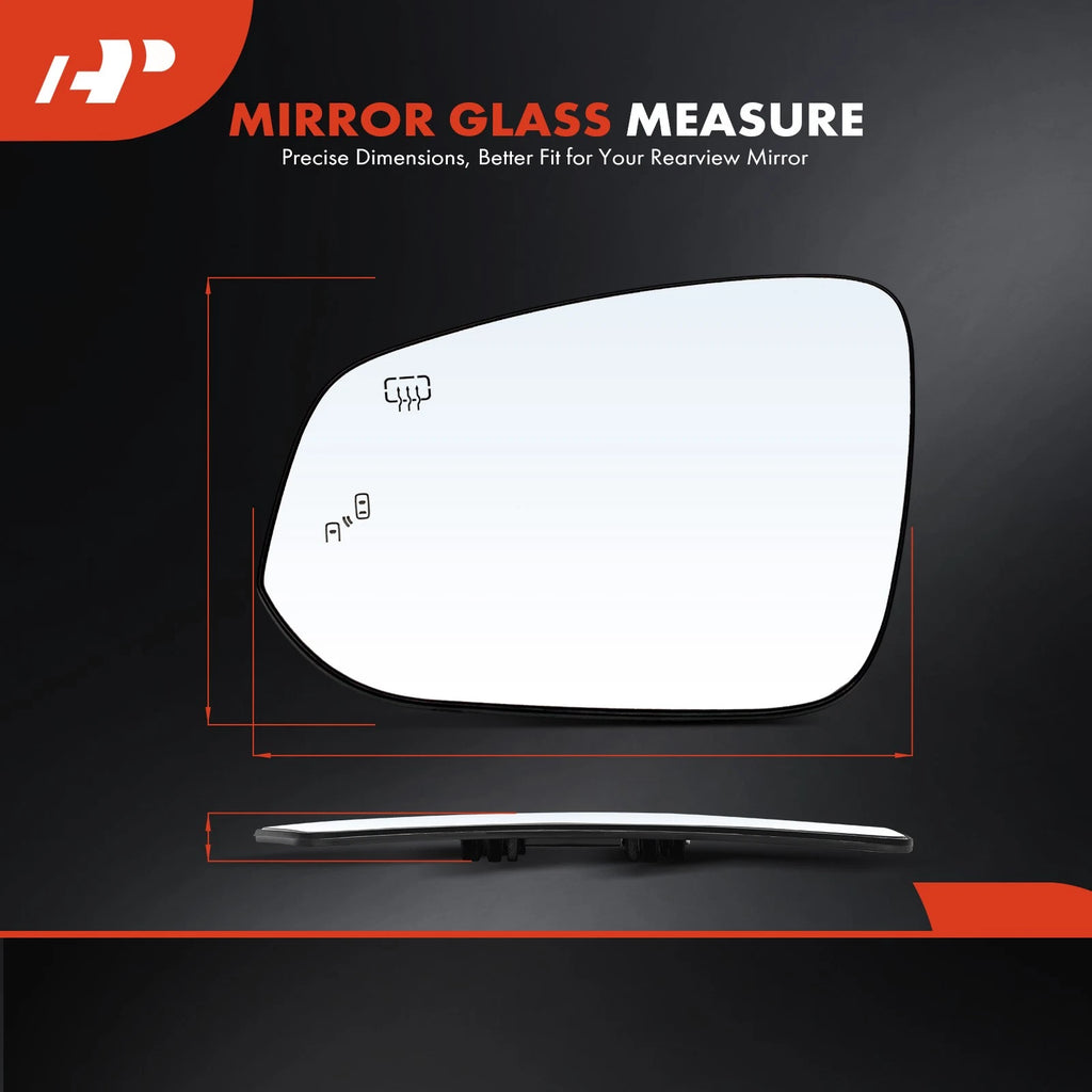 Driver Manual Mirror Glass with Blind Spot & Heated for Toyota Sienna (2011–2020)
