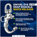 Swivel Eye Snap Shackle Quick Release Bail Rigging for Sailing Boat (N/A)