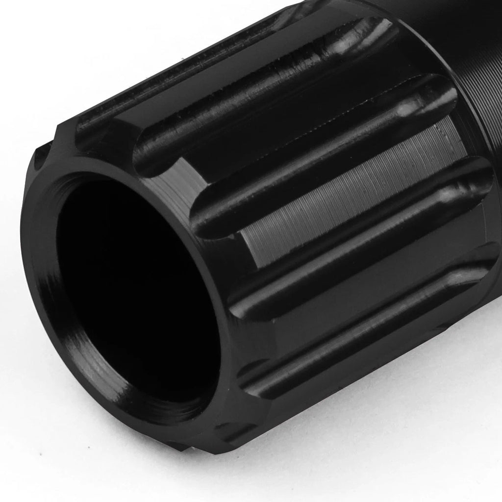 16 Pcs J2 7075 Forged Aluminum M12x1.5 Open-End Lug Nut Set w/4 Lock+Key Black