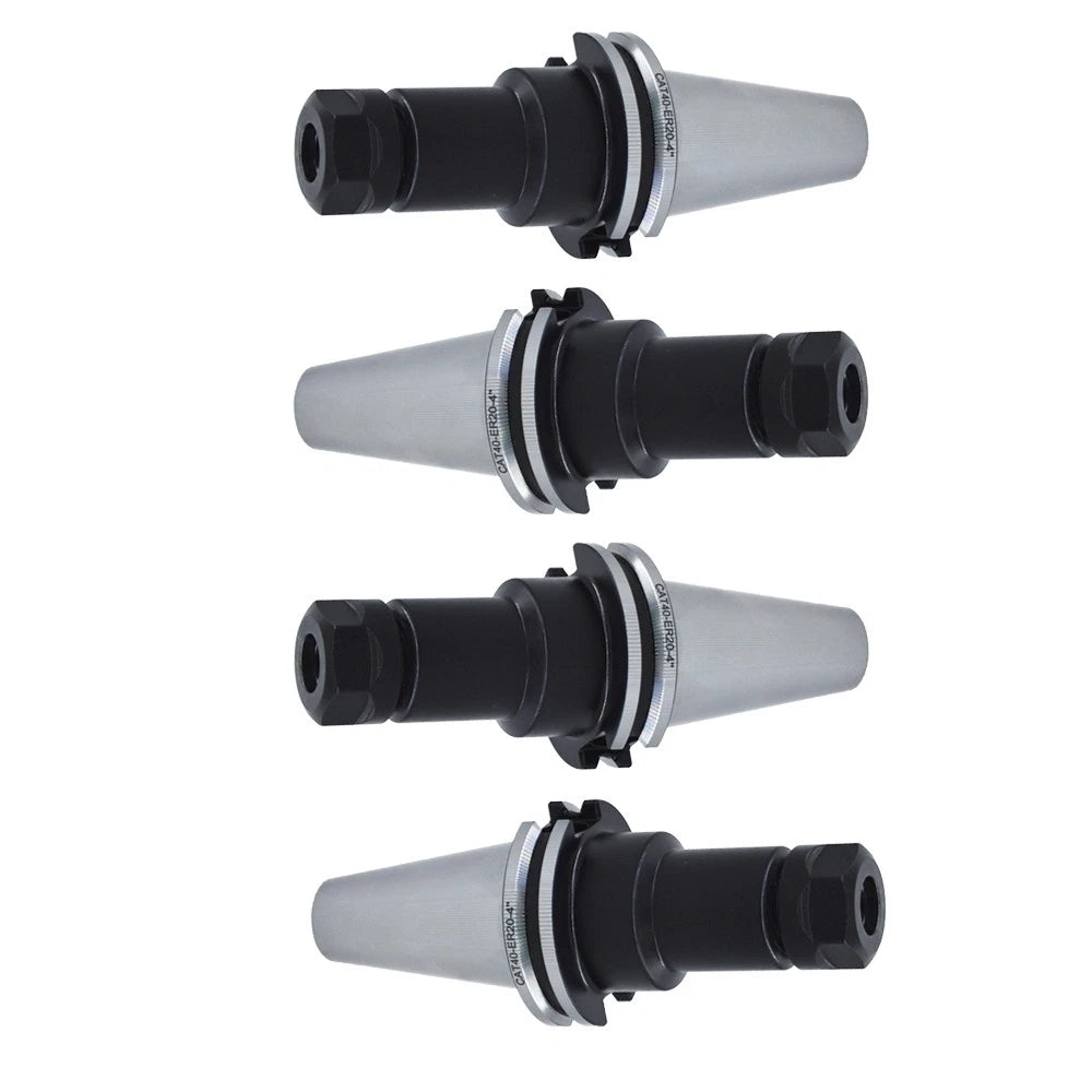 Set of 4 Collet Chucks for CAT40 ER20 (4" Long)