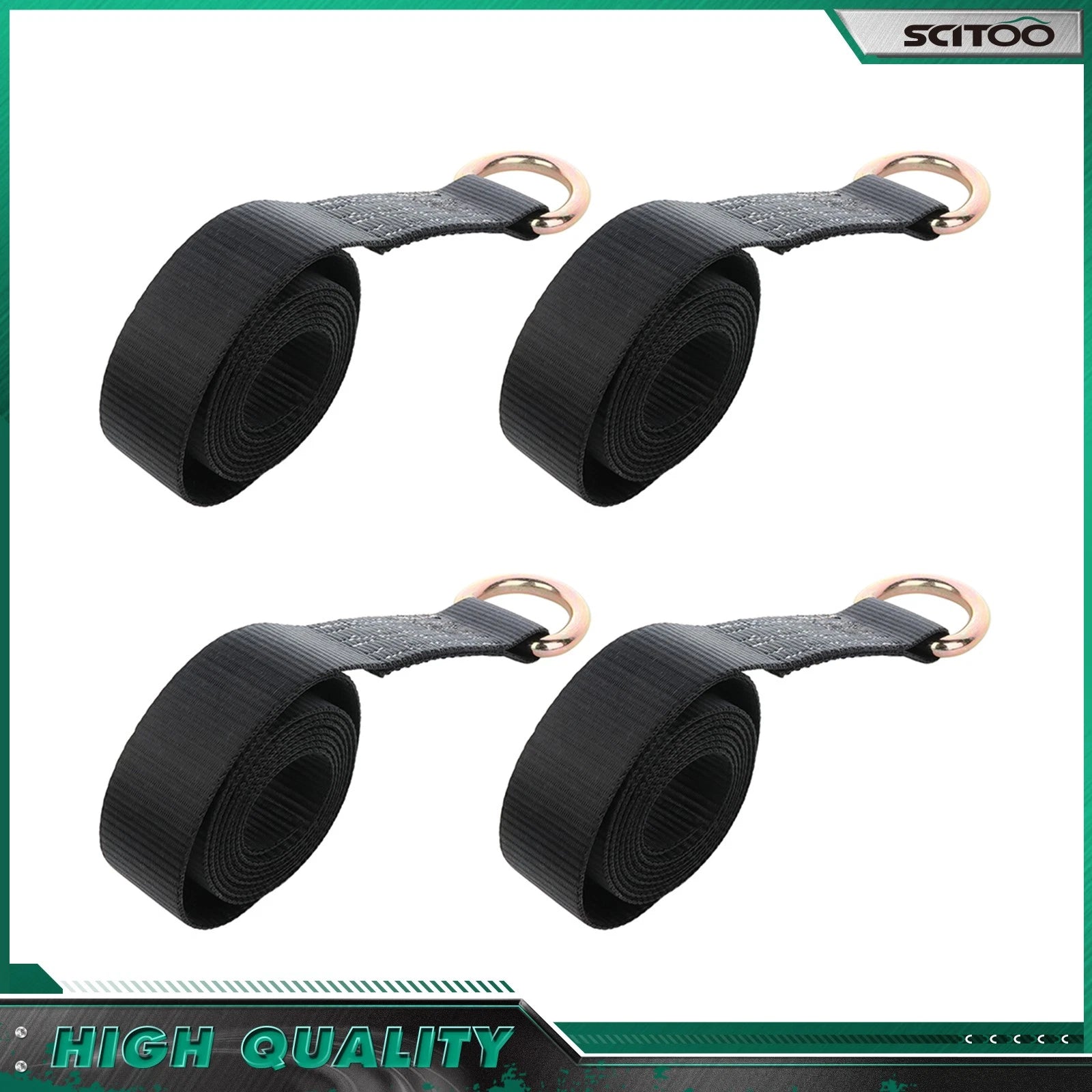 Set of 4 Lasso Straps for Car Hauler Tow Truck Dolly (8')
