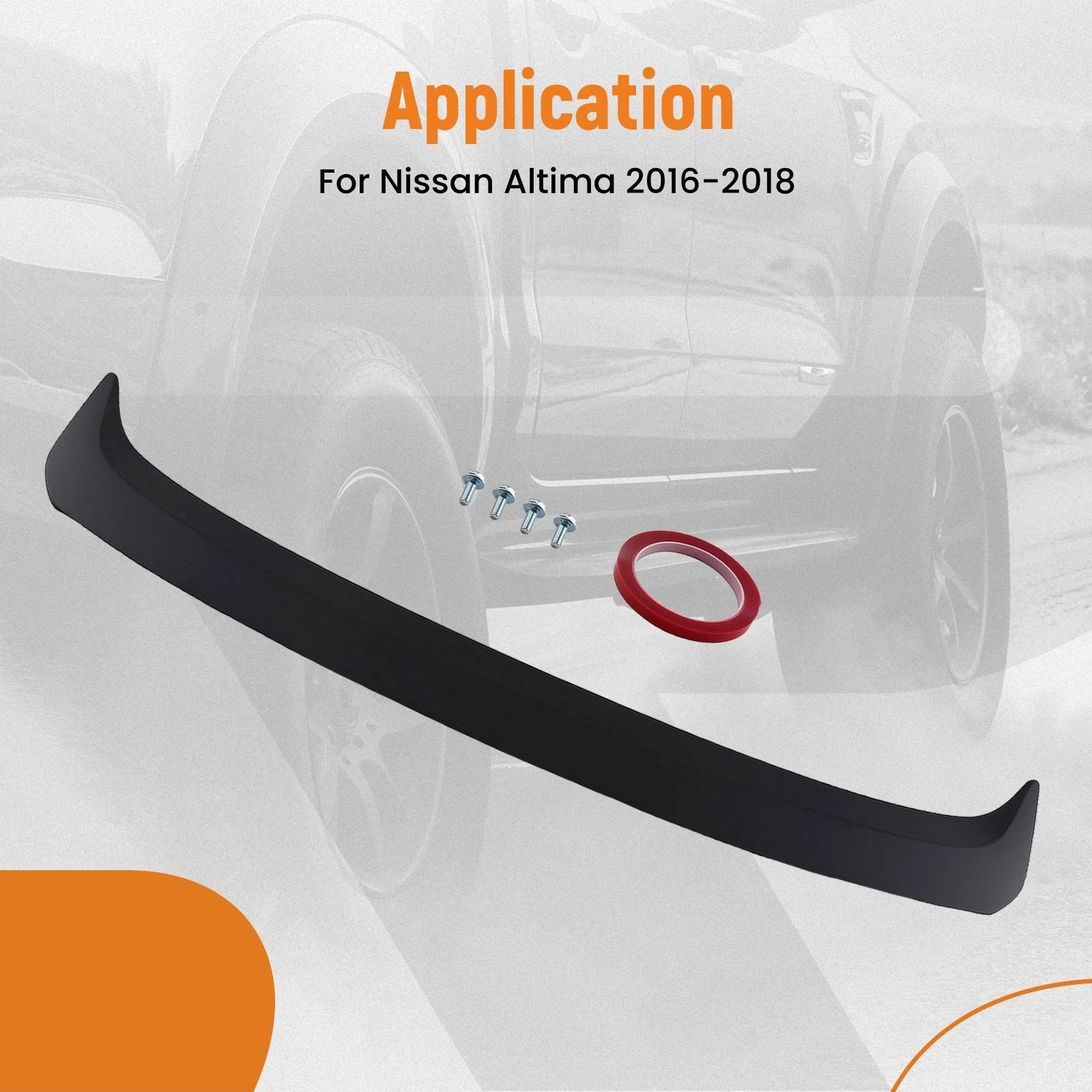 Black ABS Trunk Spoiler for Nissan Altima (2016–2018)