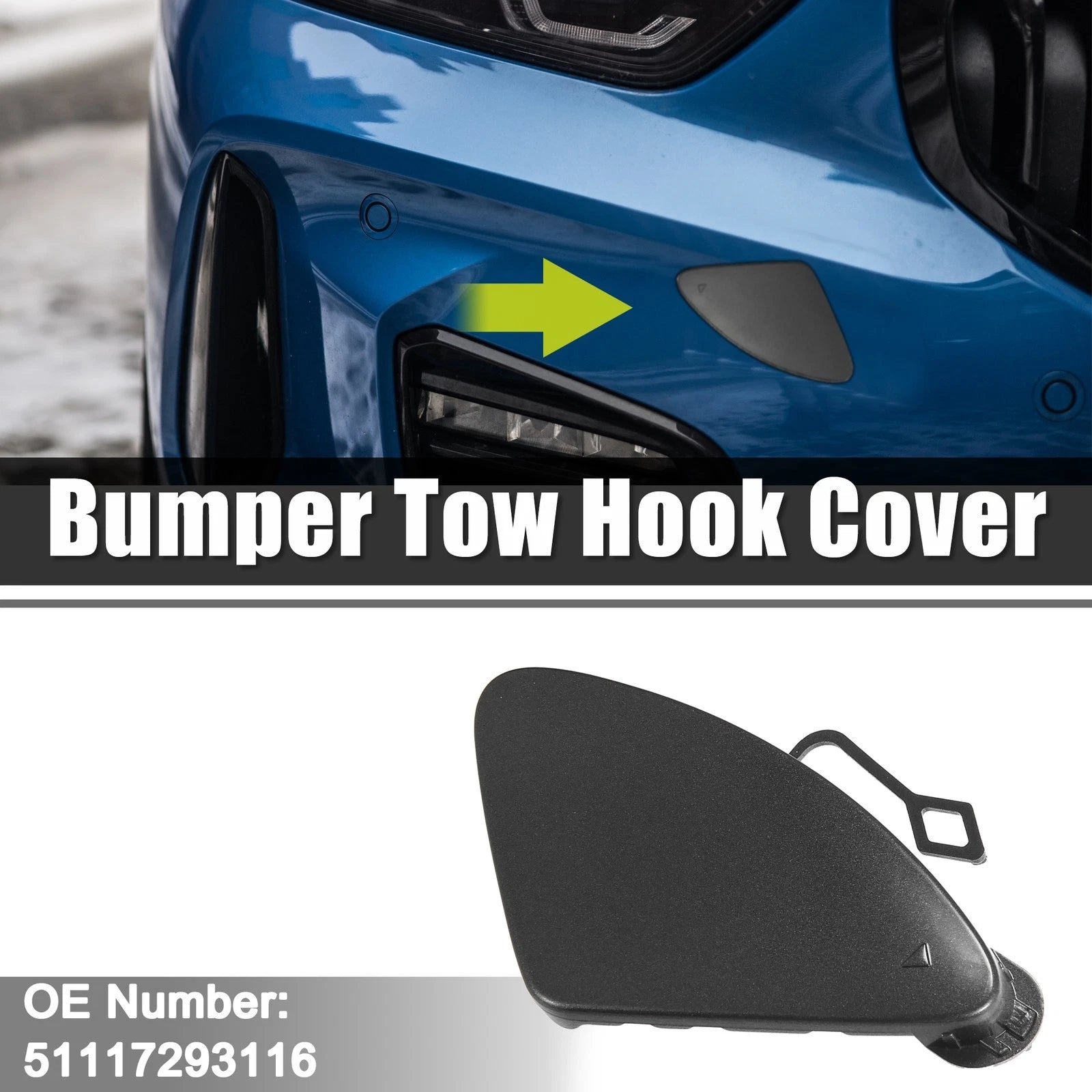 Tow Hook Cover Cap for BMW 320i (2012–2015) - Gray