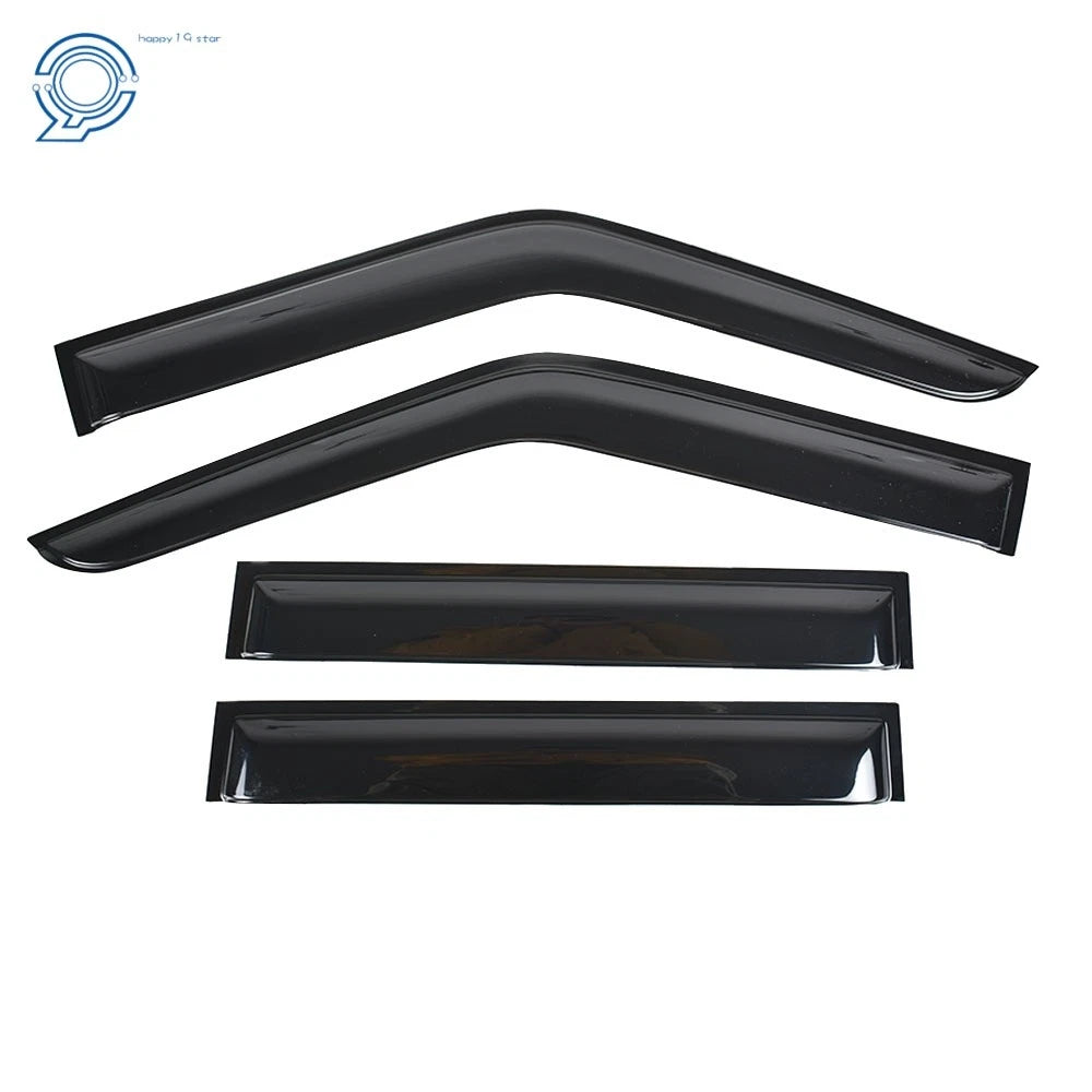 Set of 4 Black Window Visors for Nissan Frontier (2005–2020) Rain Guard