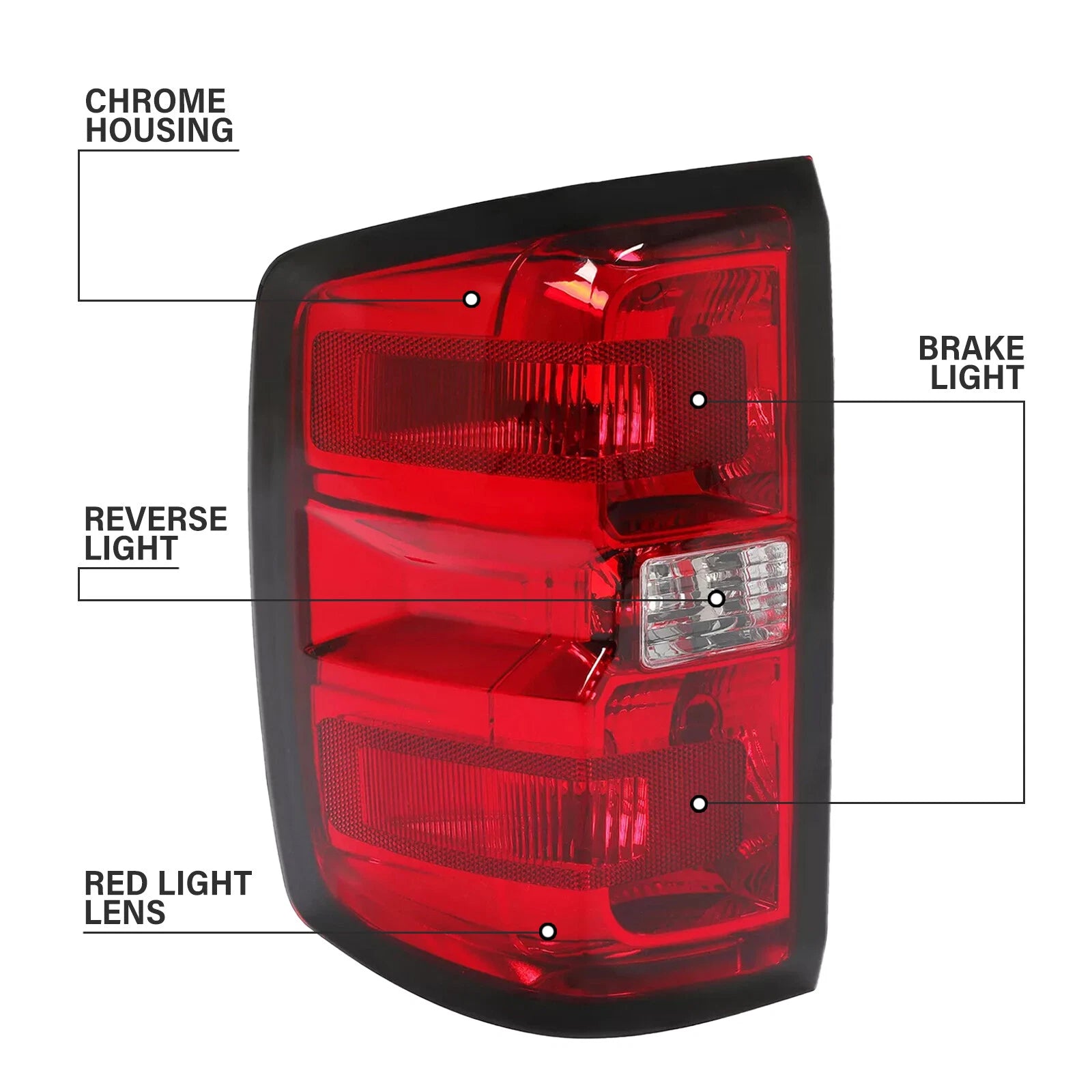 Set of 2 Rear Tail Lights for Chevy Silverado 1500 2500 3500 (2014–2018)