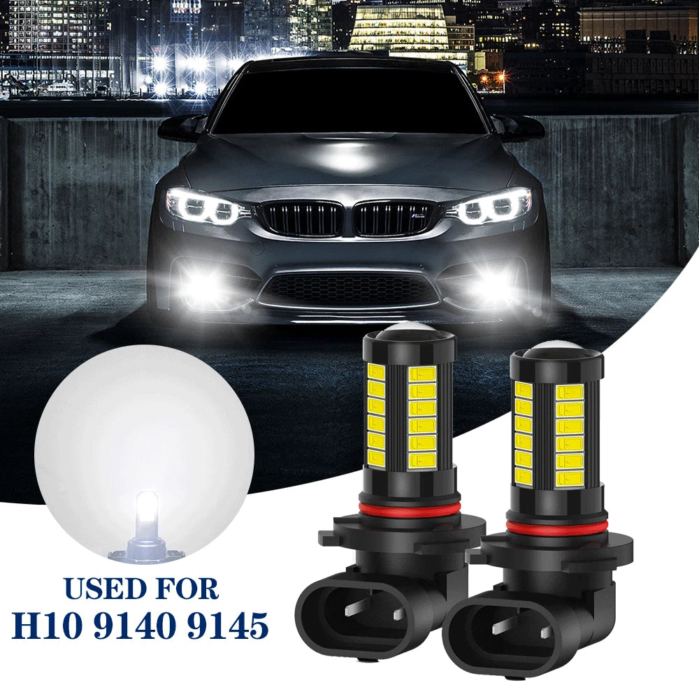 2X H10 9140 9145 LED Fog Light Bulbs 2000LM 6000K Driving Lamp