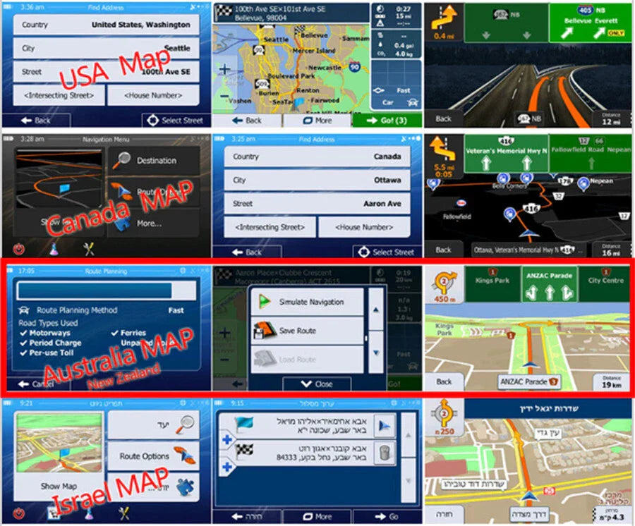 8GB GPS Maps Micro SD Card for WIN CE System Car Accessories (Australia, NZ)