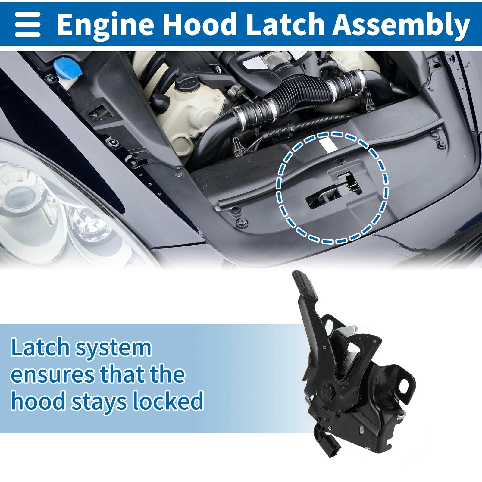 Hood Latch Assembly for Honda Accord 2.4L 3.5L (2008–2012) No.74120TA0A01