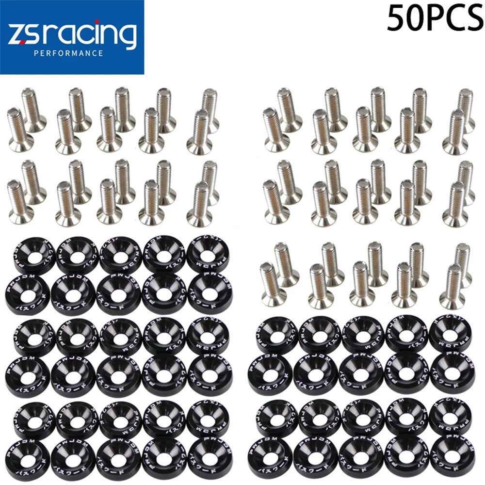 50Pcs Billet Aluminum Fender Bumper Washer Kit for JDM Vehicles