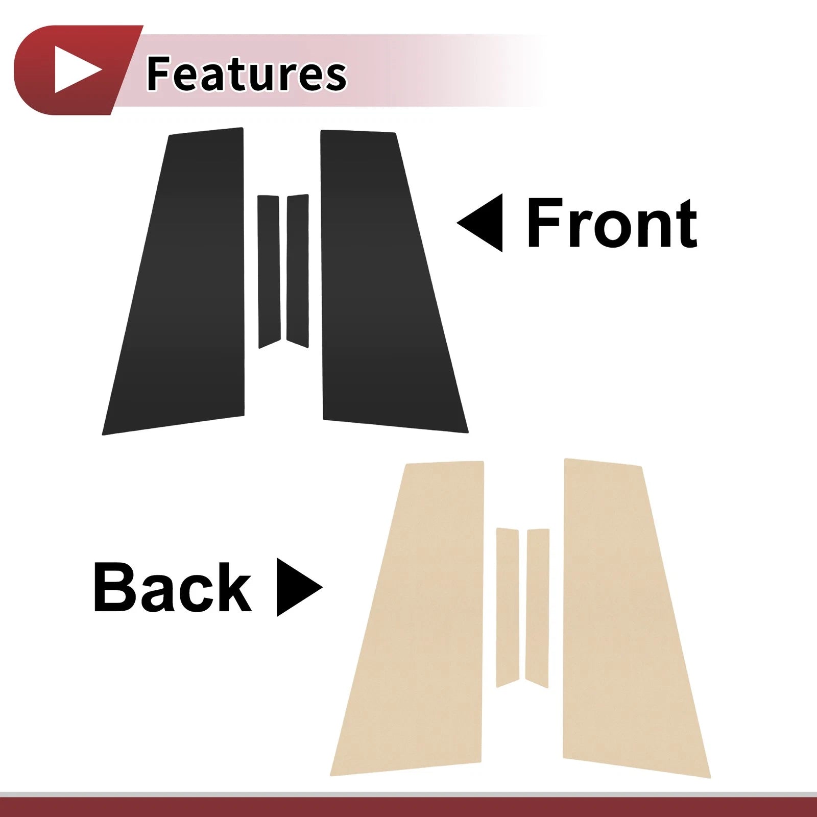 Set of 4 Car Door Pillar Window Trim for Mercedes-Benz CLS (2019–2020) Black