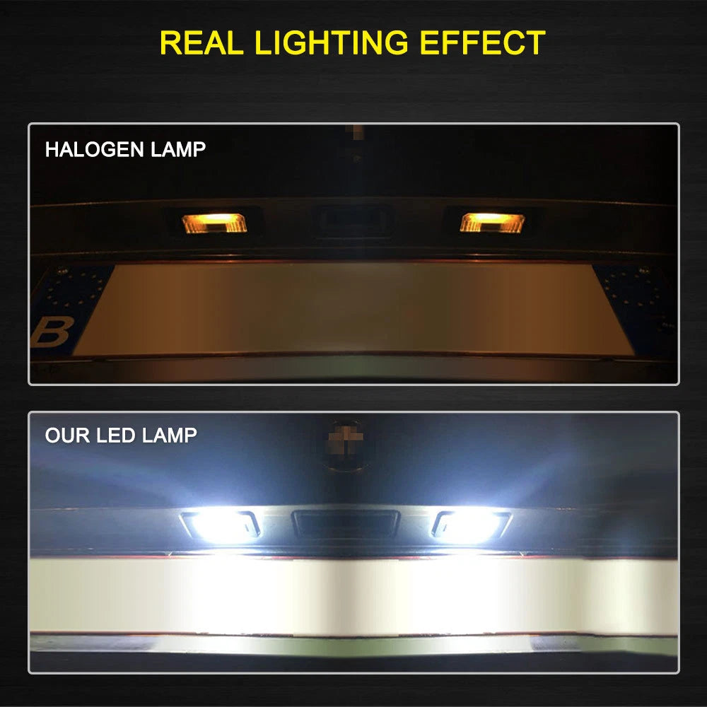 2Pcs White LED License Plate Lights for BMW 3/4/5 Series (E60 E90 F30 E92)