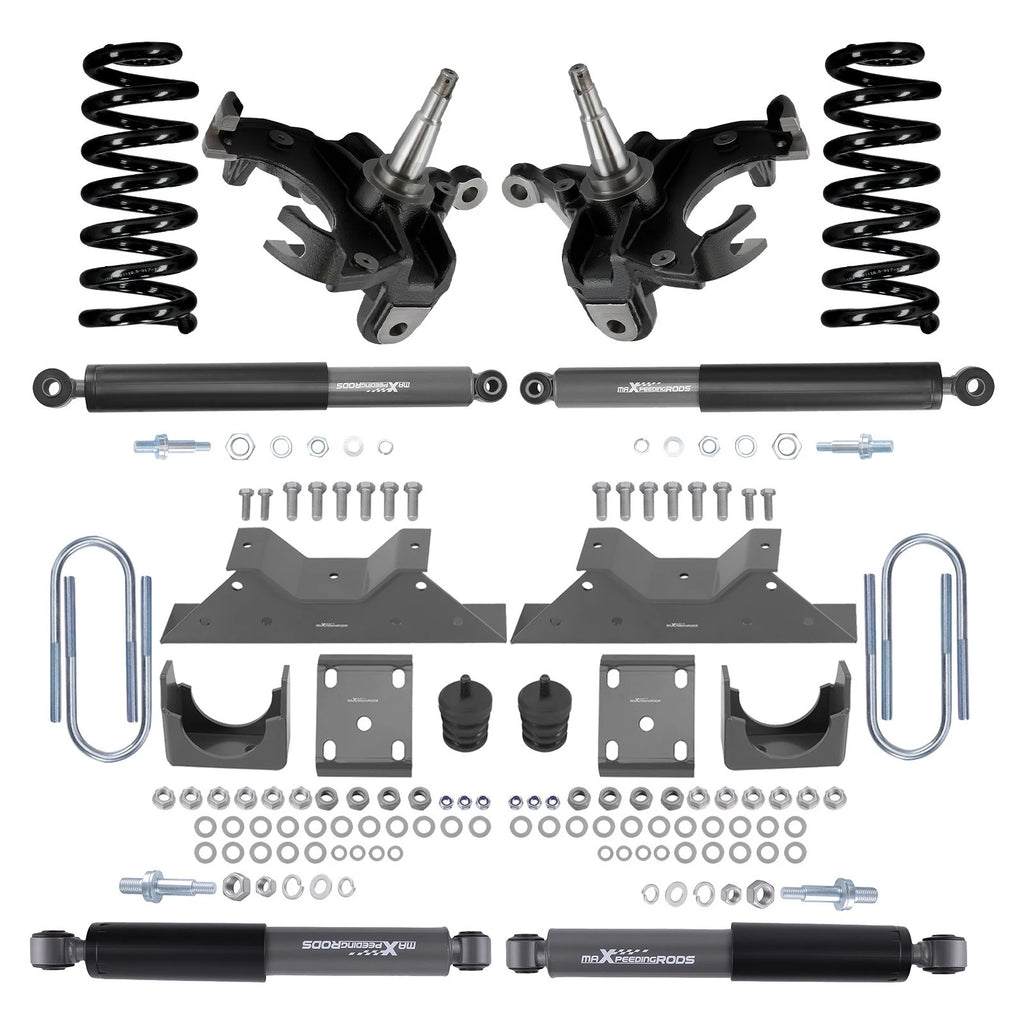 Twin-Tube Lowering Shock Kit 4" Front 6" Rear for Chevy C10 (1973–1987)