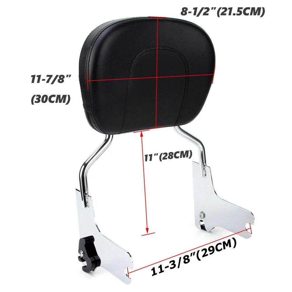 Chrome Passenger Backrest Sissy Bar for Harley Street Glide Road King (1997–2008)