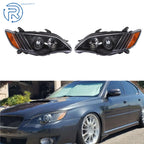 LH + RH Headlight for Subaru Legacy (2008–2009) Black Housing Halogen
