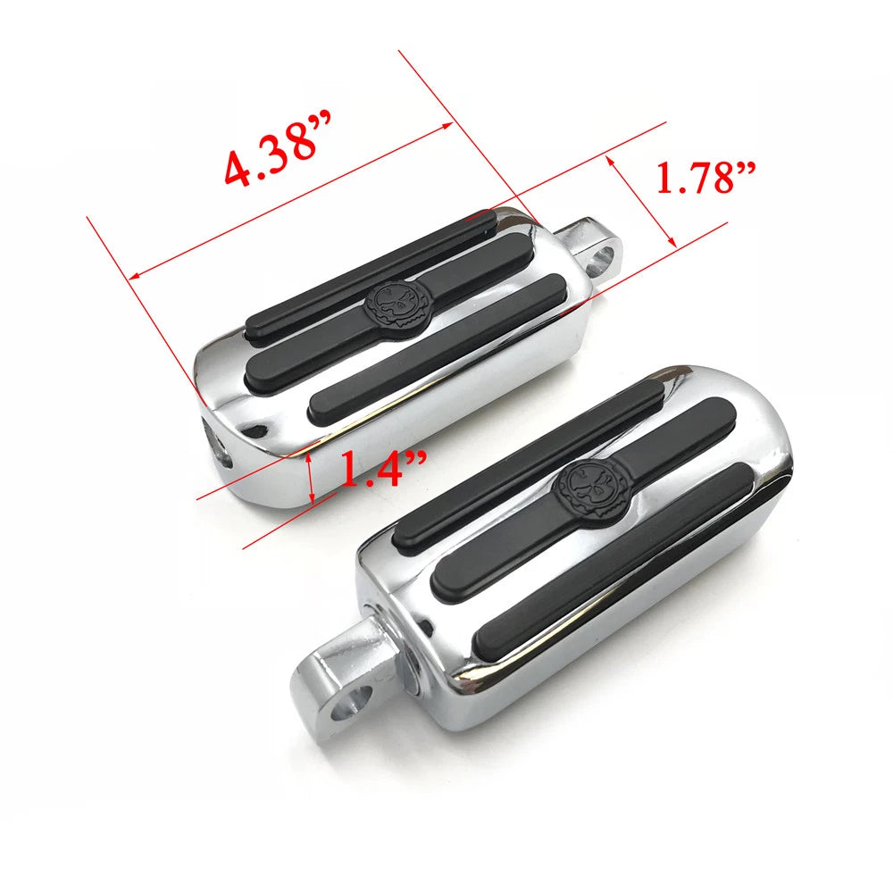 Chrome Gear Skull Footpeg Footrest for Harley V Rod Muscle Tri Glide (1984–2018)
