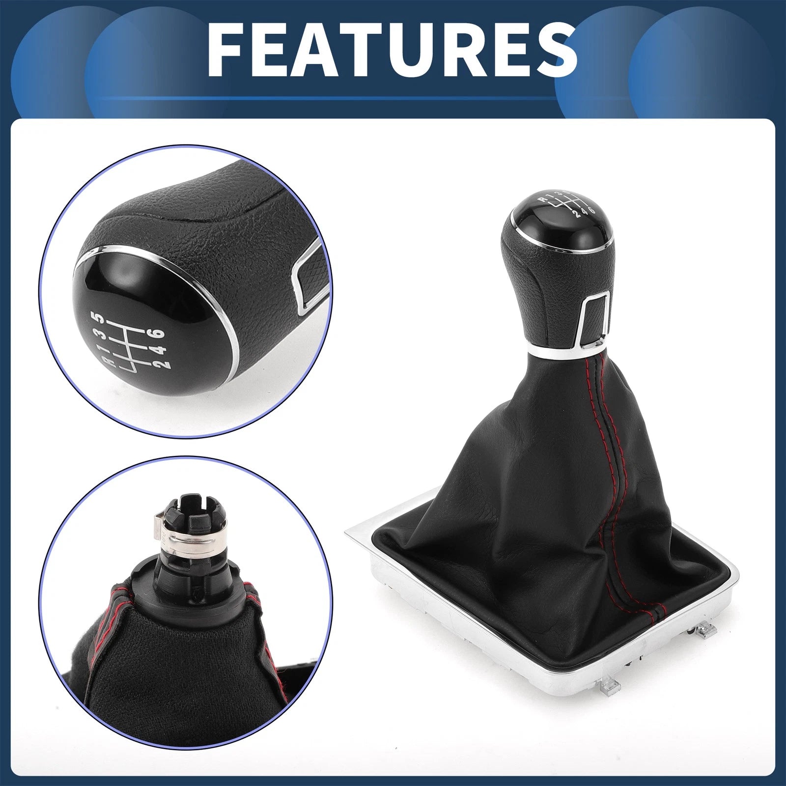6 Speed Gear Shifter Knob with Cover for Volkswagen Passat (2008–2012)