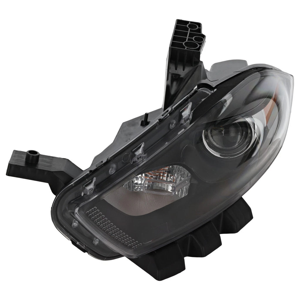 Halogen Headlight for Dodge Dart (2013–2016) Left Side w/Black Trim, Bulb Driver