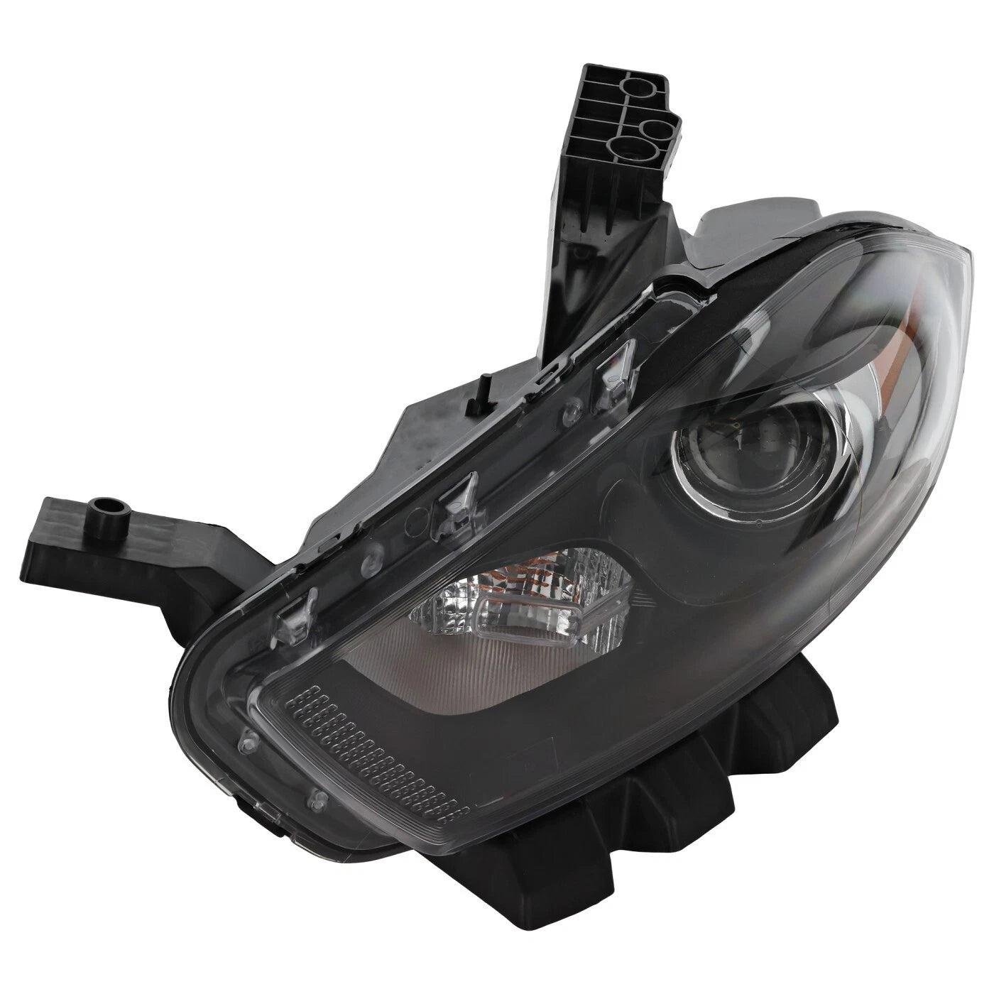 Halogen Headlight for Dodge Dart (2013–2016) Left Side w/Black Trim, Bulb Driver