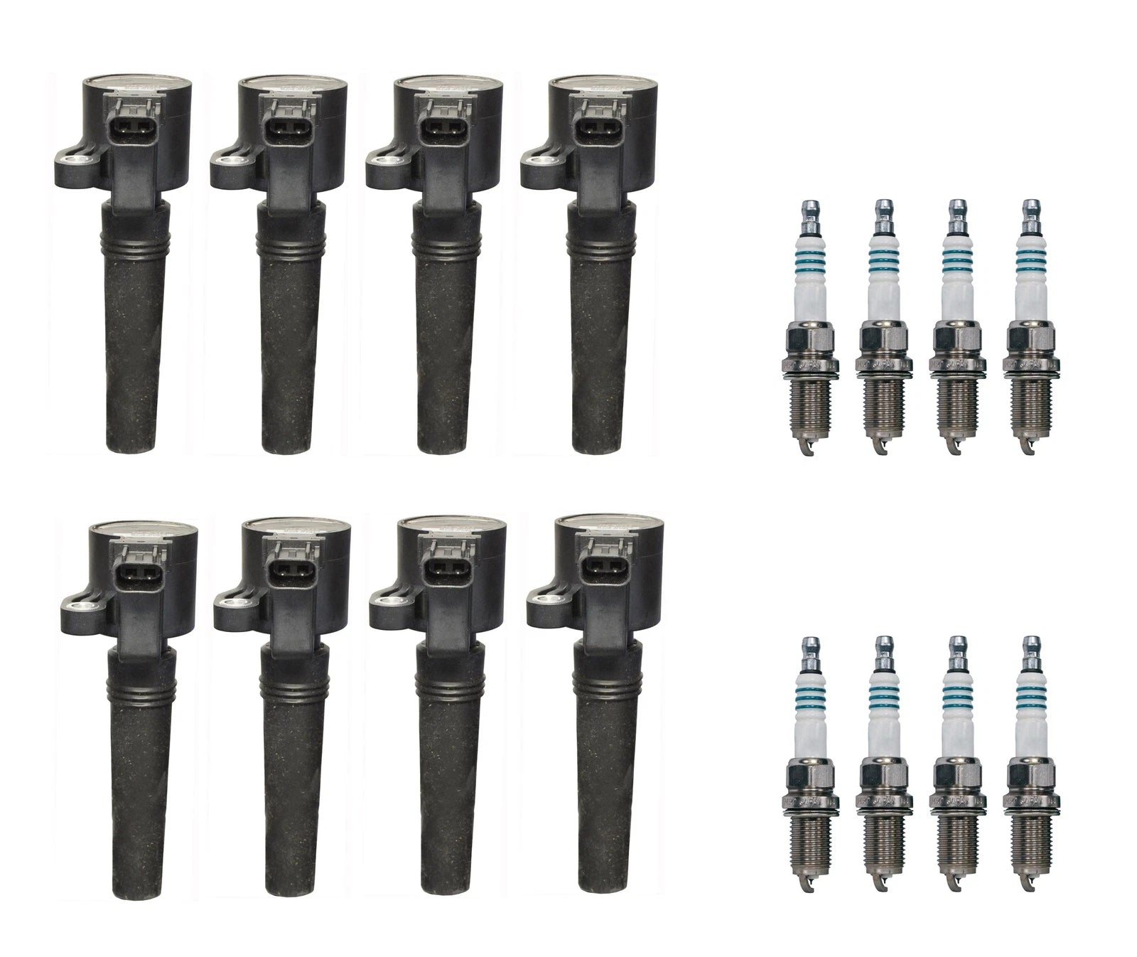 Set of 8 Ignition Coils & Iridium Spark Plugs for Lincoln Ford V8