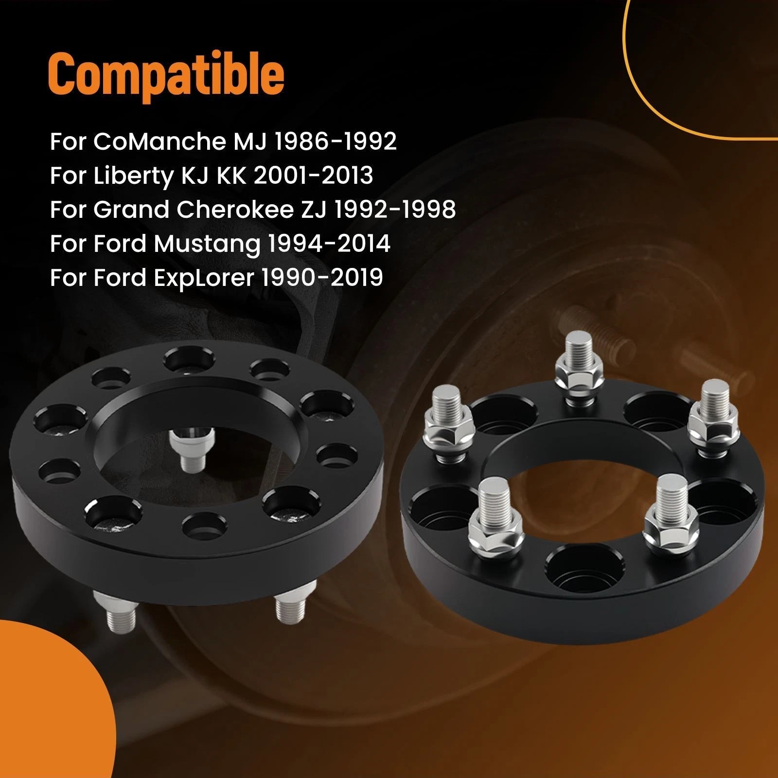 1 Inch Hub Centric Wheel Spacers for Jeep Cherokee Comanche (1984–1992)