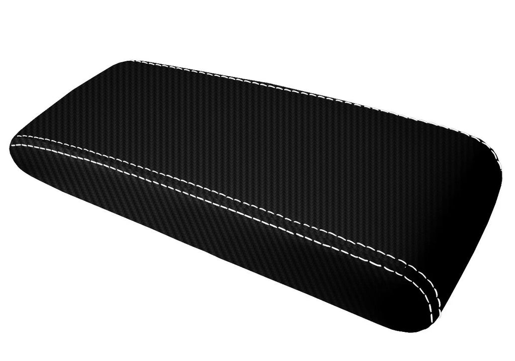 Console Lid Cover for Toyota Supra MK3 (1986–1992) Carbon Fiber White Stitch