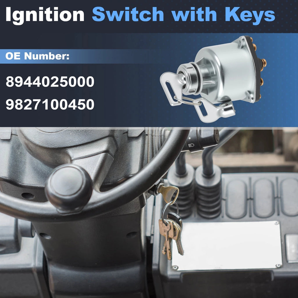 6 Terminal 4 Position Ignition Switch with Key for Isuzu Forklift (Diesel)