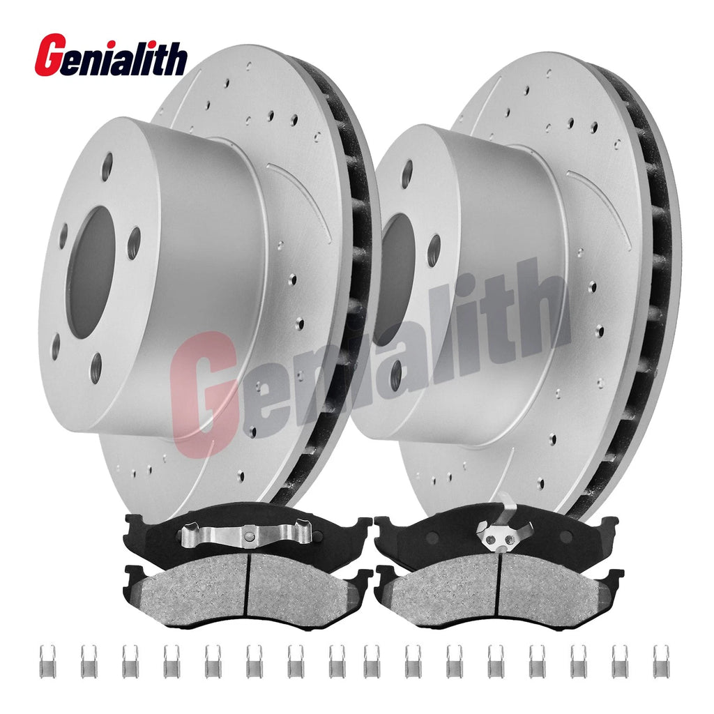 Front Drilled Slotted Brake Rotors & Ceramic Pads for Jeep Cherokee (1990–1999)